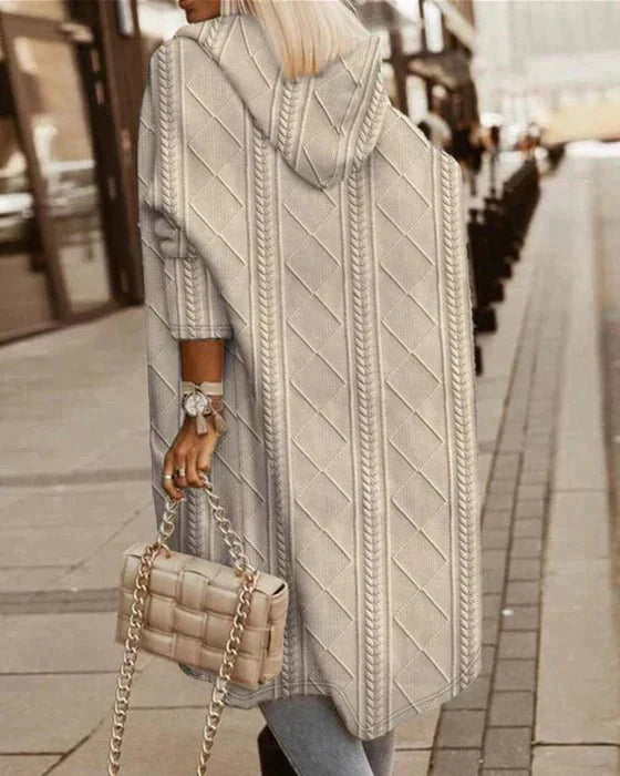 Lenka – Kardigan s kapucí a prodlouženou délkou