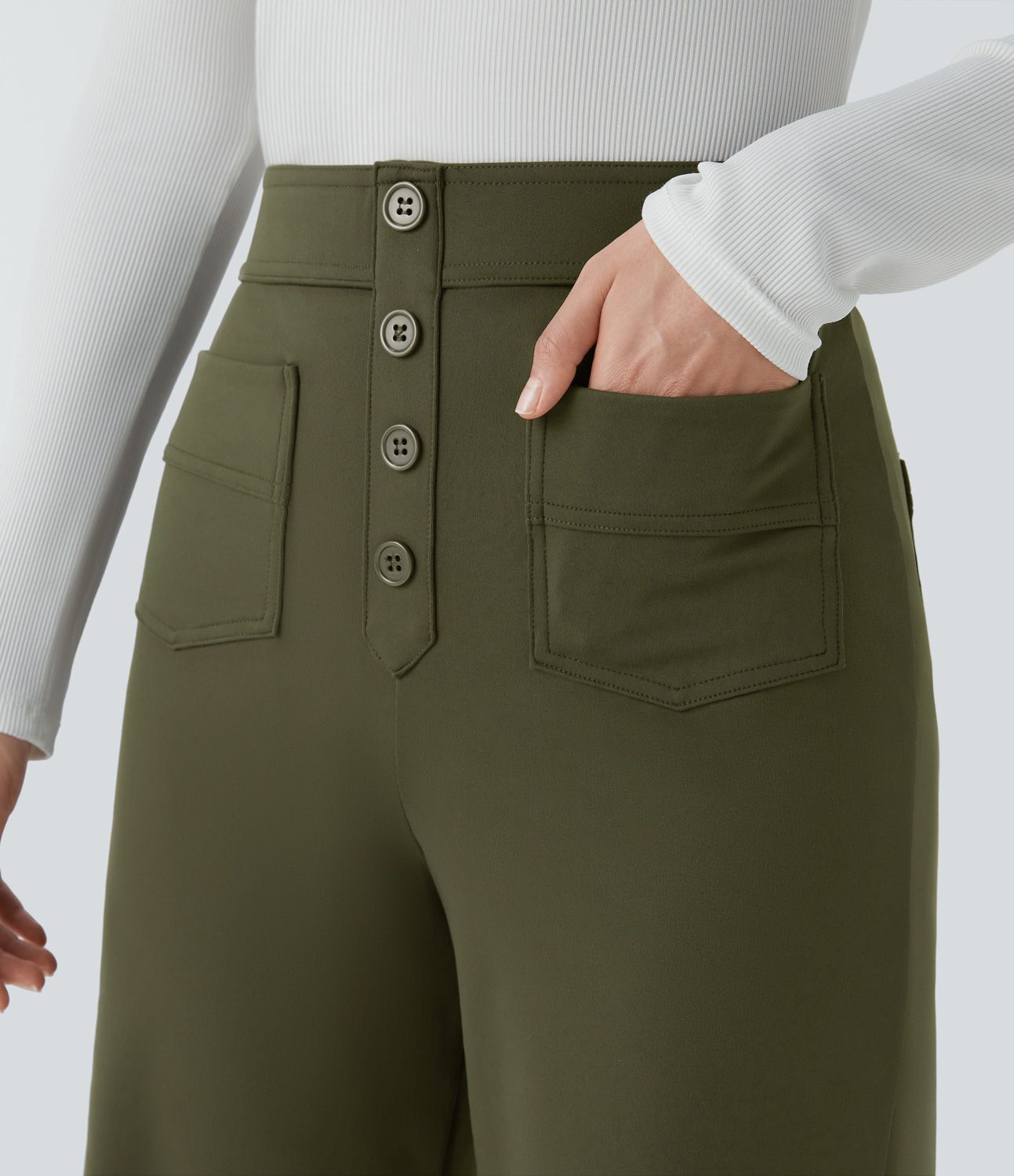 Bellara Flex™ | High-Waisted Stretch Trousers with Pockets