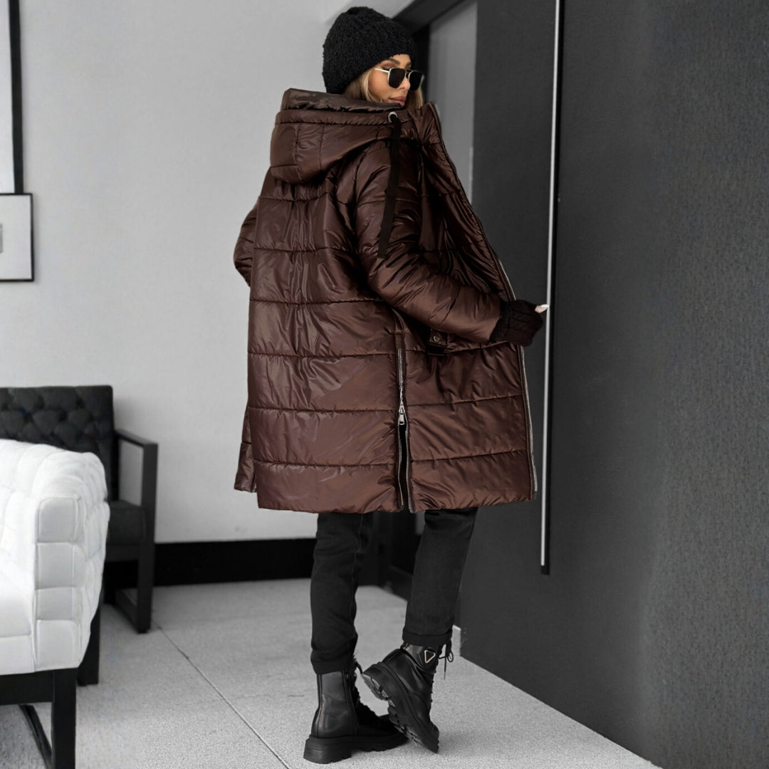 Jarmila – prošívaný kabát s luxusním límcem