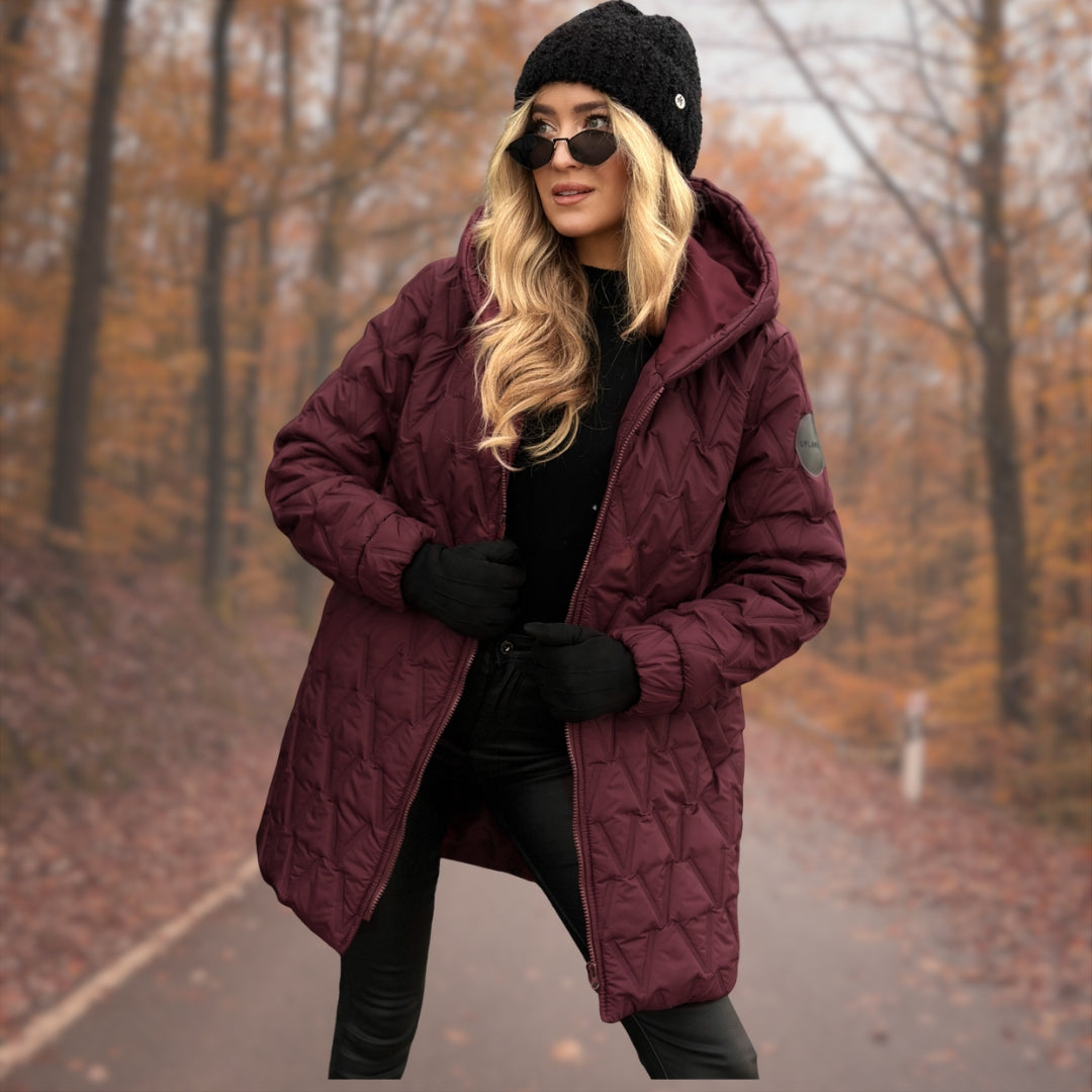 Pavla – prošívaný kabát s vysokým límcem