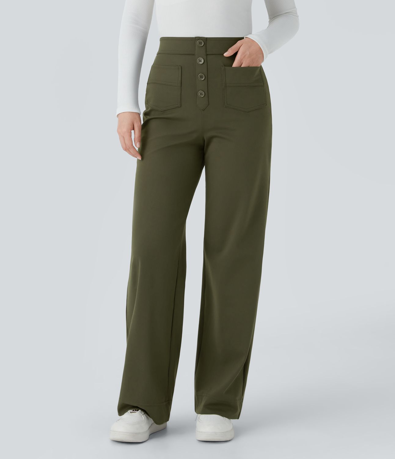 Bellara Flex™ | High-Waisted Stretch Trousers with Pockets