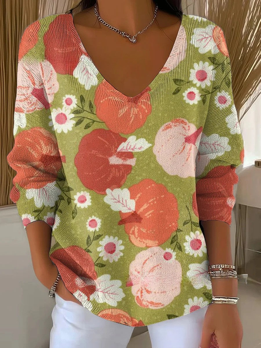 CHLOE | Pletený svetr s výstřihem do V