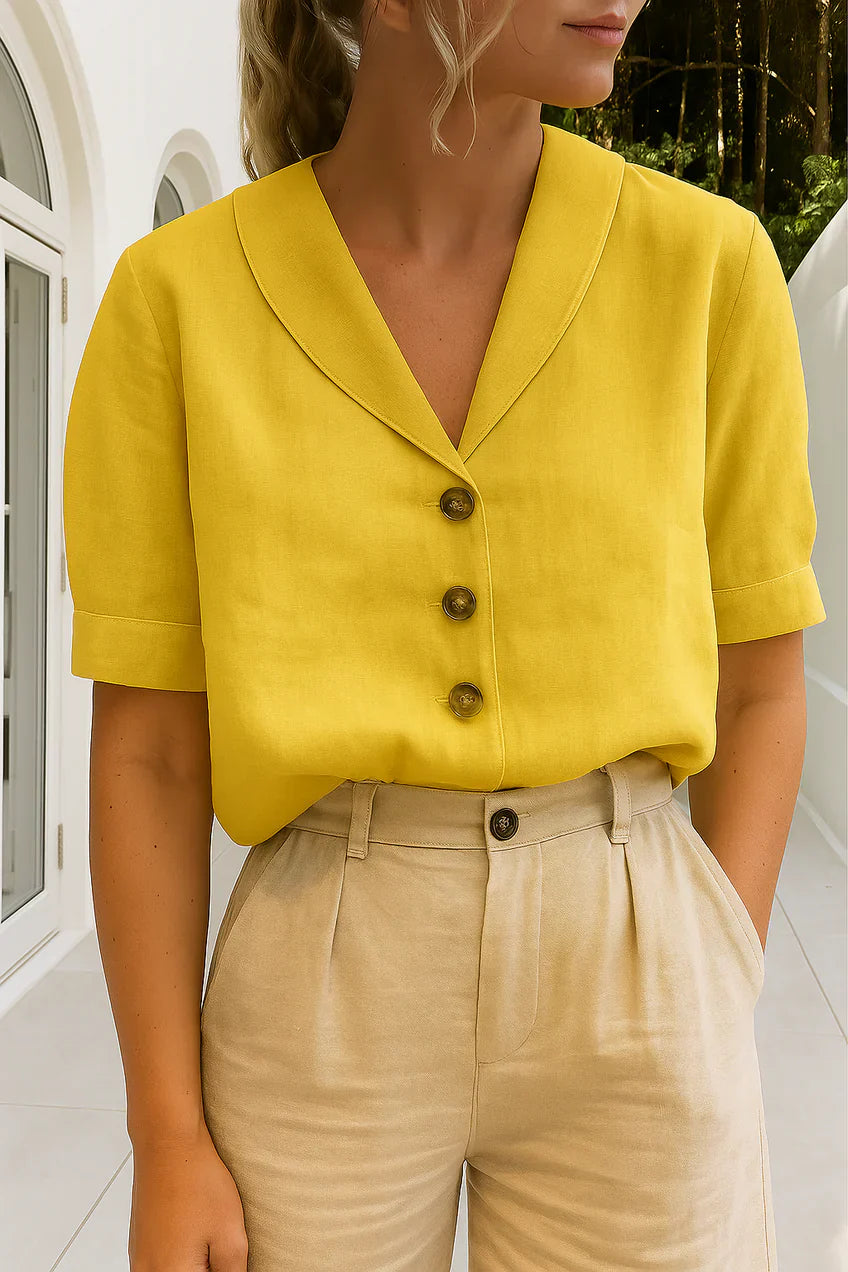 Juna | Elegantní Blůza v Jednoduché Barvě | 50% Sleva