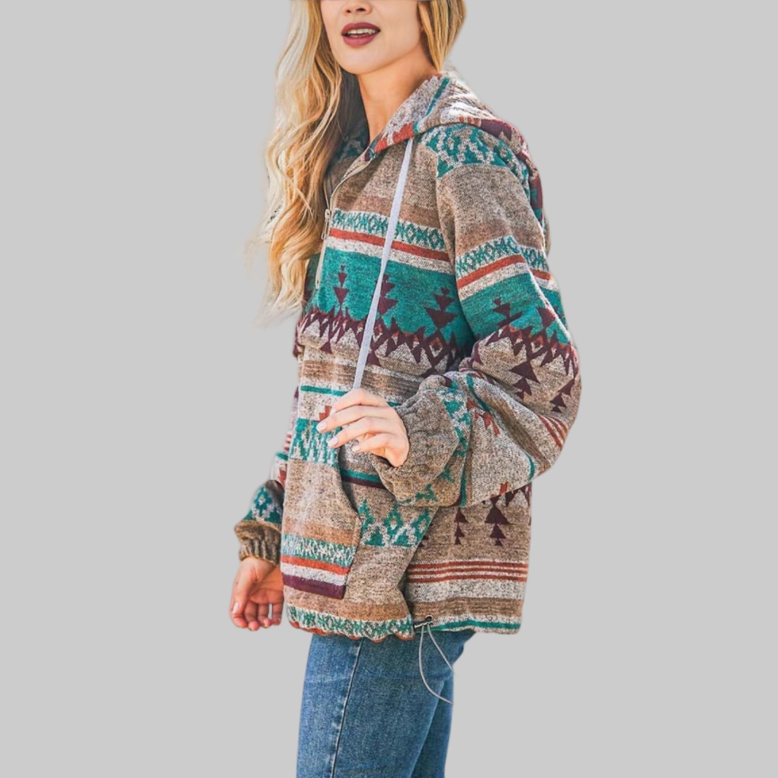 Jana – pohodlná oversized mikina na zip s dlouhým rukávem