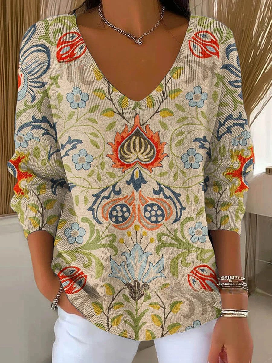 MARGAUX | Pletený svetr s výstřihem do V